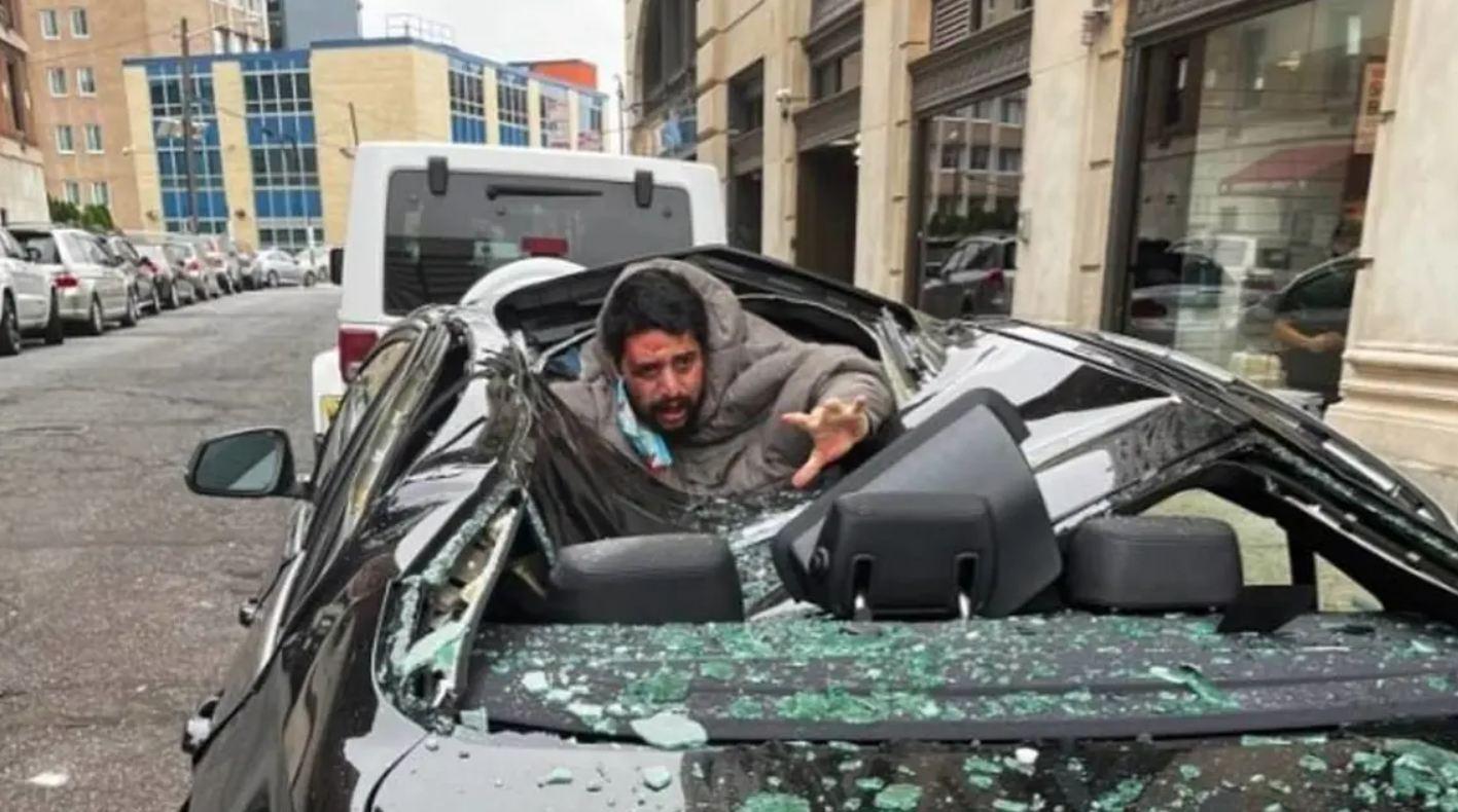 حاول الانتحار من الطابق التاسع وأحدث رعباً بين السكان "ولم يمت" فيديو مرعب! 