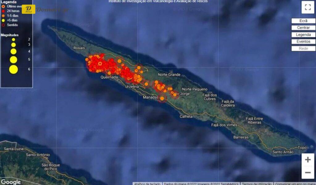 البرتغال في حالة تأهب بعد وقوع ما يقرب من 90 زلزالا صغيرا في جزيرة ساو خورخي البركانية .