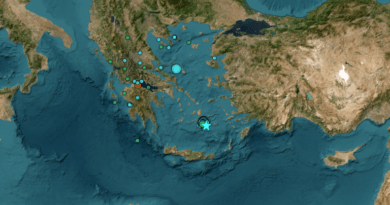هزة أرضية بقوة 5 درجات تضرب قبالة أمورجوس – مركزها جنوب غربي أركيسيني