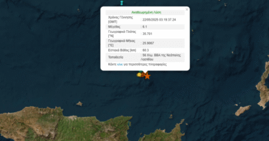 زلزال بقوة 6.1 درجة يضرب كريت Earthquake Crete وتشعر بها أثينا ومدن أخرى