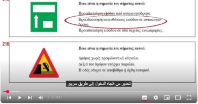 كل ما تحتاجه لاجتياز امتحان رخصة قيادة السيارة والدراجة النارية في اليونان دروس كاملة باللغة العربية